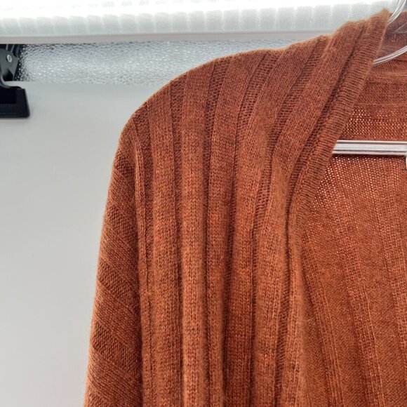 Madewell Knit Cardigan Women's Size Small Spice Open Front Long Sleeve Pockets - Picture 5 of 9